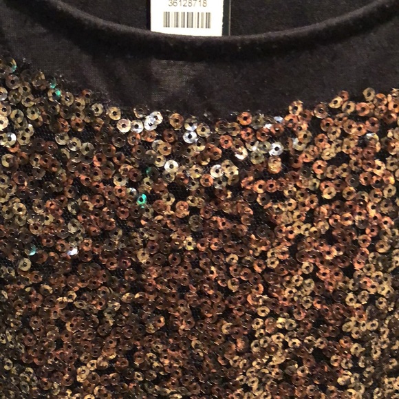 Talbots sequin black tank shirt. New with Tags!  Size Medium. - Picture 4 of 6
